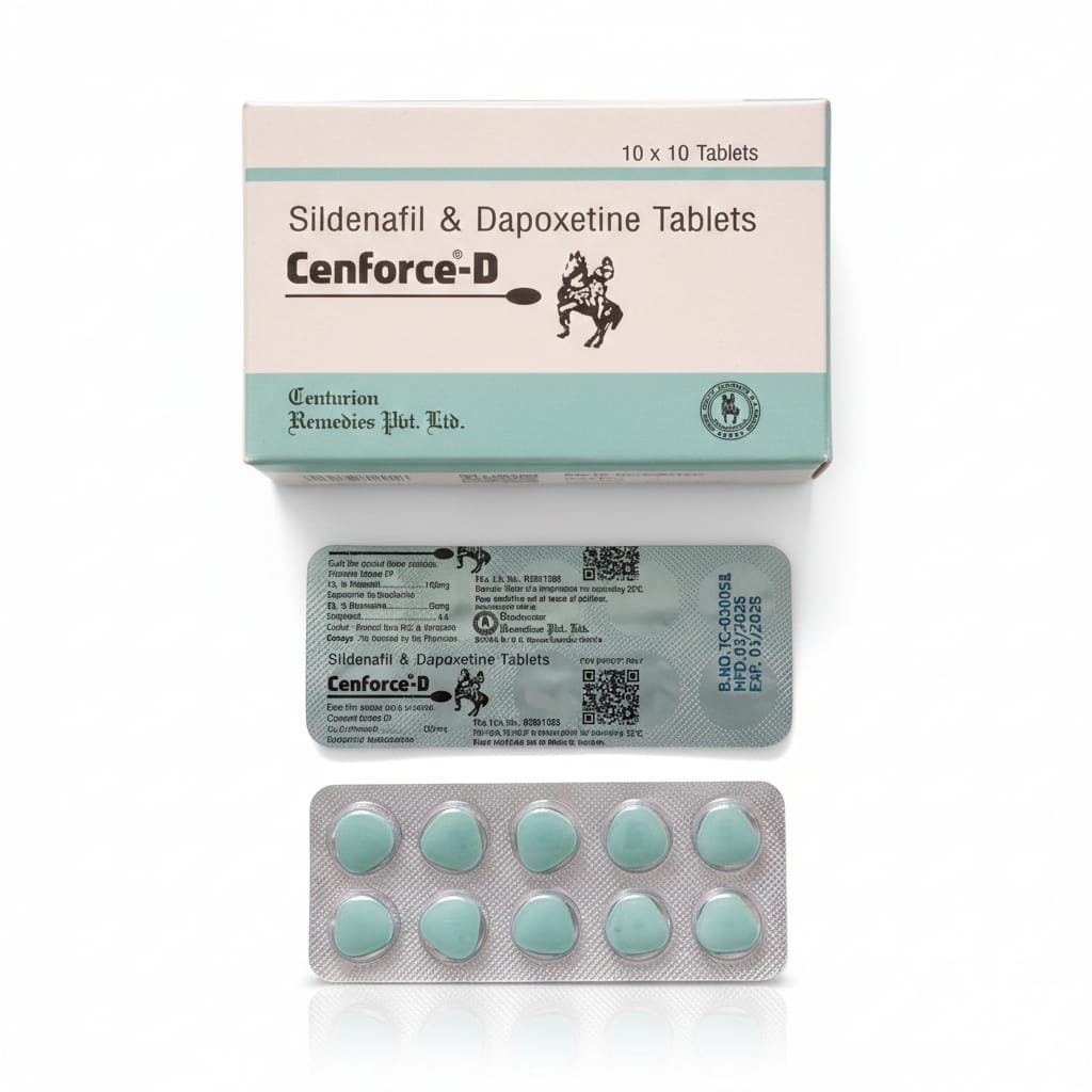 Cenforce D (Sildenafil 100mg & Dapoxetine 60mg) – 10 Tablets – Centurion Remedies