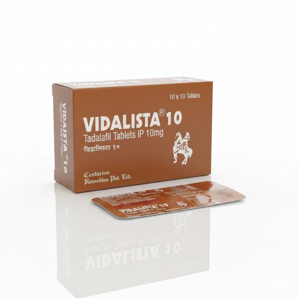 Tadalafil 10mg (Vidalista) – 10 Tablets by Centurion Remedies | ED Medication