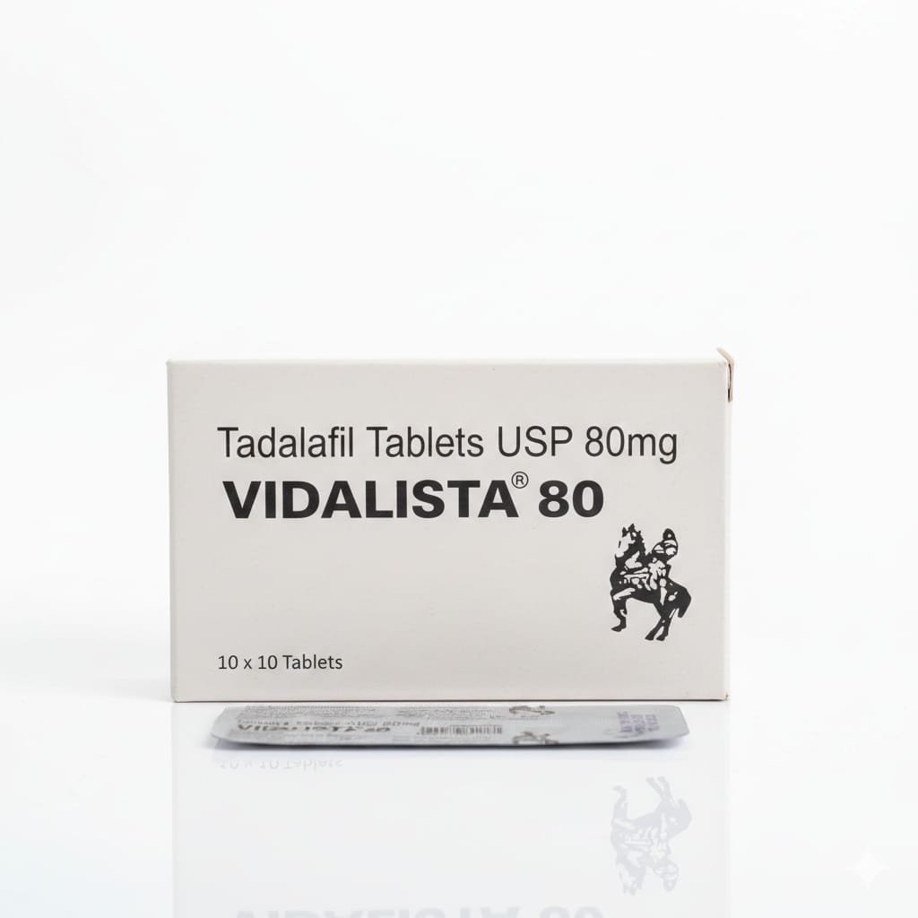 Tadalafil 80mg (Vidalista) – 10 Tablets by Centurion Remedies | ED Medication