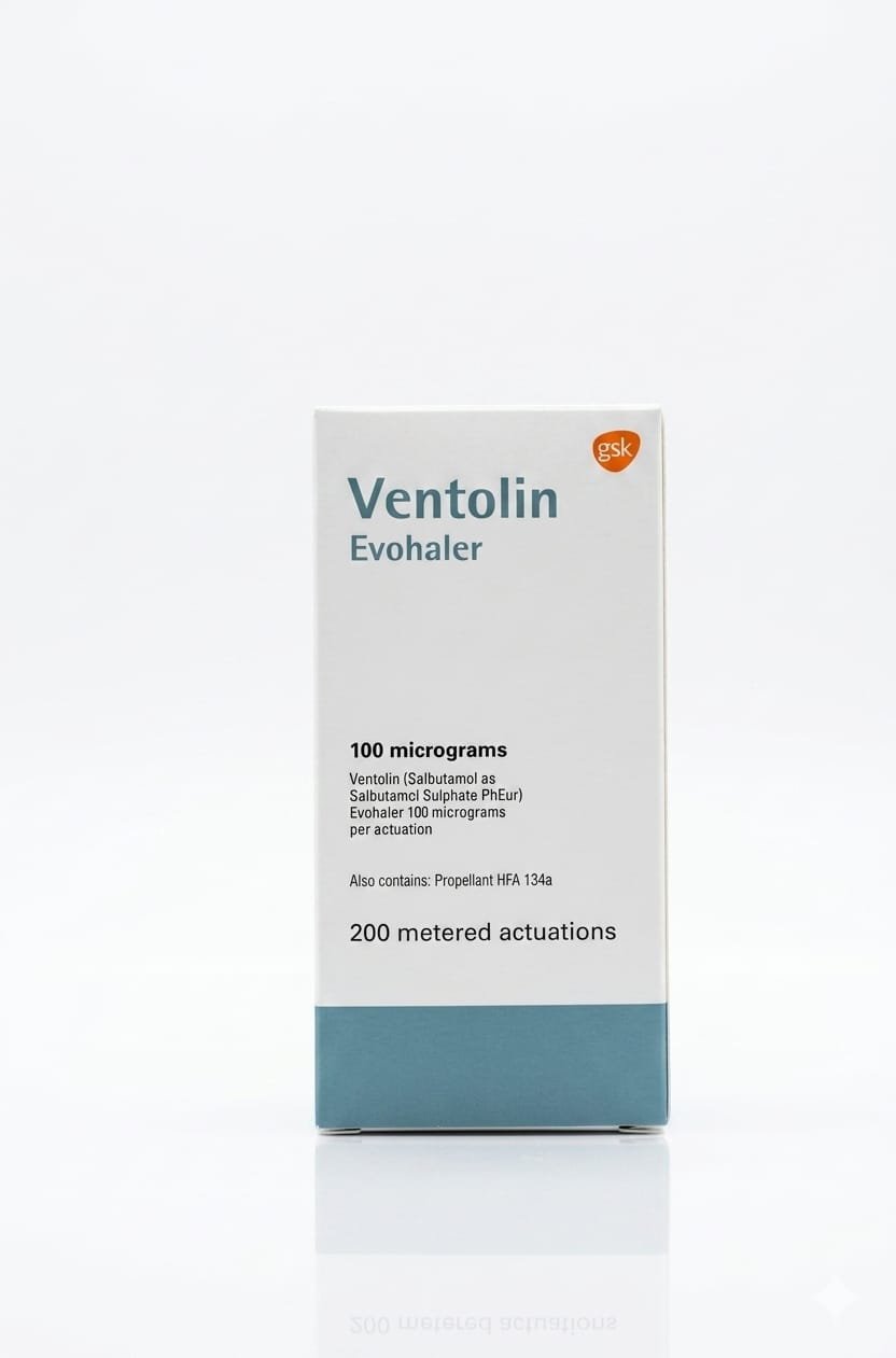 Ventolin Evohaler 100mcg (Salbutamol) - 200 accutations - GSK