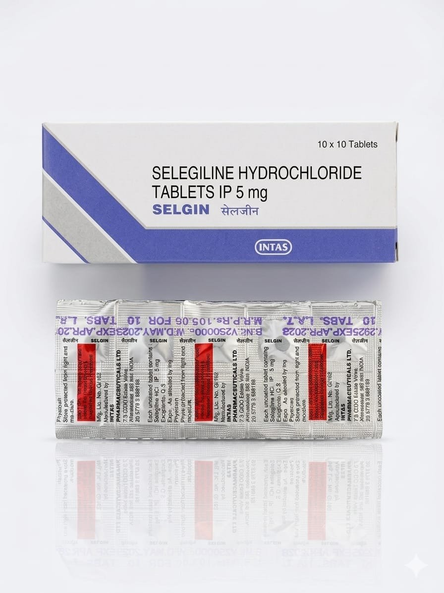 Selegeline 5mg - 1 x 10tb - Intas